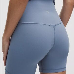 lululemon Alight Light Blue High Rise Bike Shorts 6”